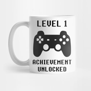 LEVEL 1 ACHIEVEMENT UNLOCKED Controller retro video games 1st birthday Mug